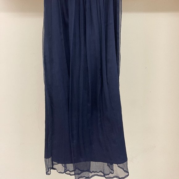 Line Dot Line Dot navy pleated full length skirt size S - Picture 5 of 9